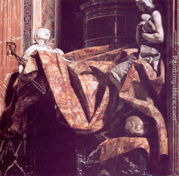Tomb of Pope Alexander VII [detail] painting - Gian Lorenzo Bernini Tomb of Pope Alexander VII [detail] art painting